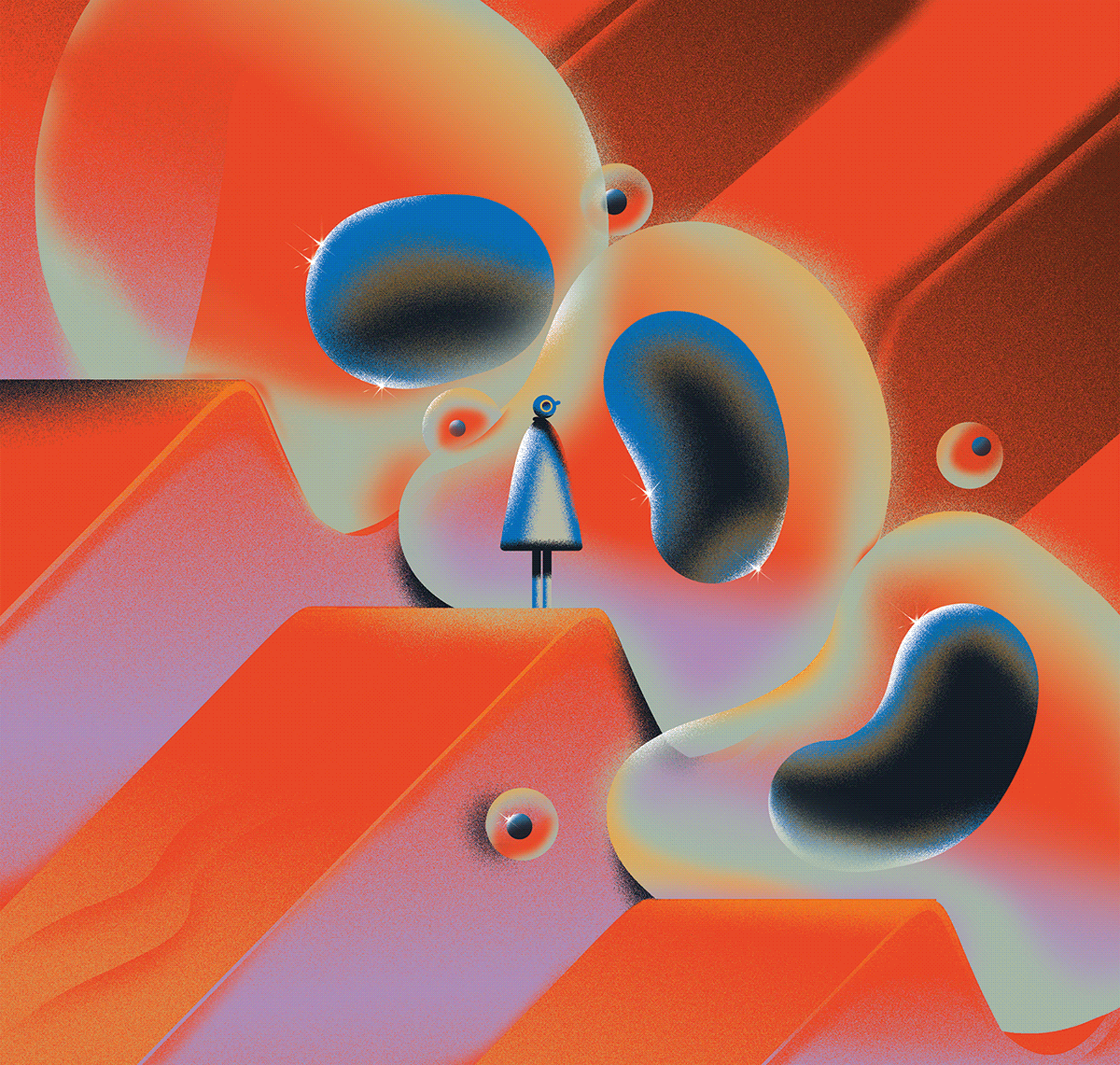 artwork Design work Digital Art  digital painting Editorial Illustration ILLUSTRATION  Retro sandro rybak science