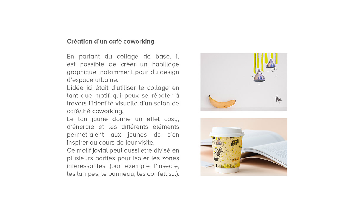 Startup coworking graphisme expérimental experimental graphics yellow Primary colors art collage pattern Urban