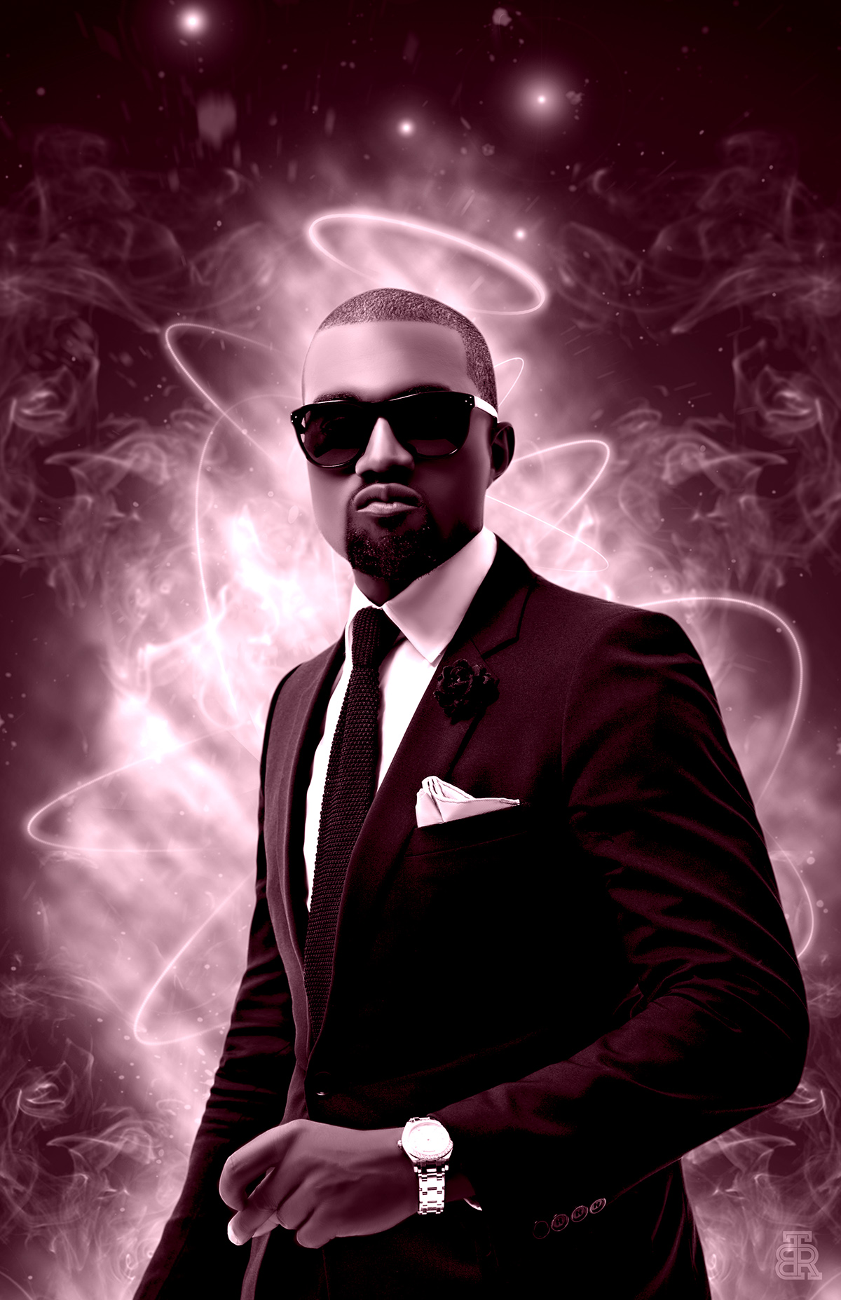 Wale Kanye West rza cyhi Photo Manipulation  smoke Space  rap hip hop Mickey Factz stars T.I. rapper light painting