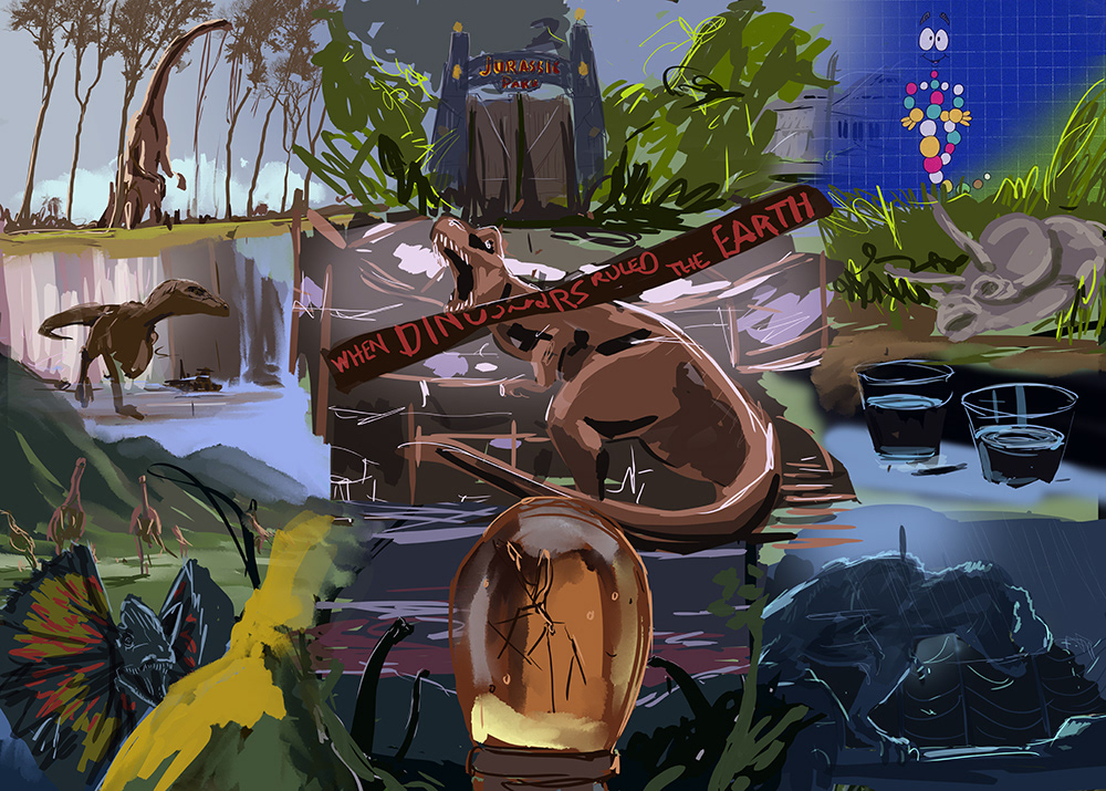 Amblin Digital Art  Dinosaur ILLUSTRATION  jurassic park movie steven spielberg t-rex