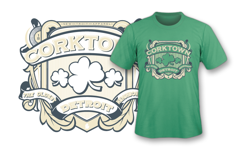 New Troit apparel detroit brand Clothing tees t-shirt Mens wear textile Custom corktown graphic