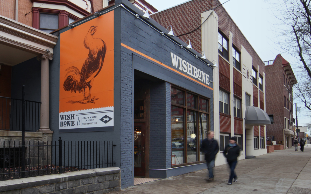 tag collective chicken Food  identity restaurant crafted branded menu logo Wishbone Interior Mural Philly philadelphia New York