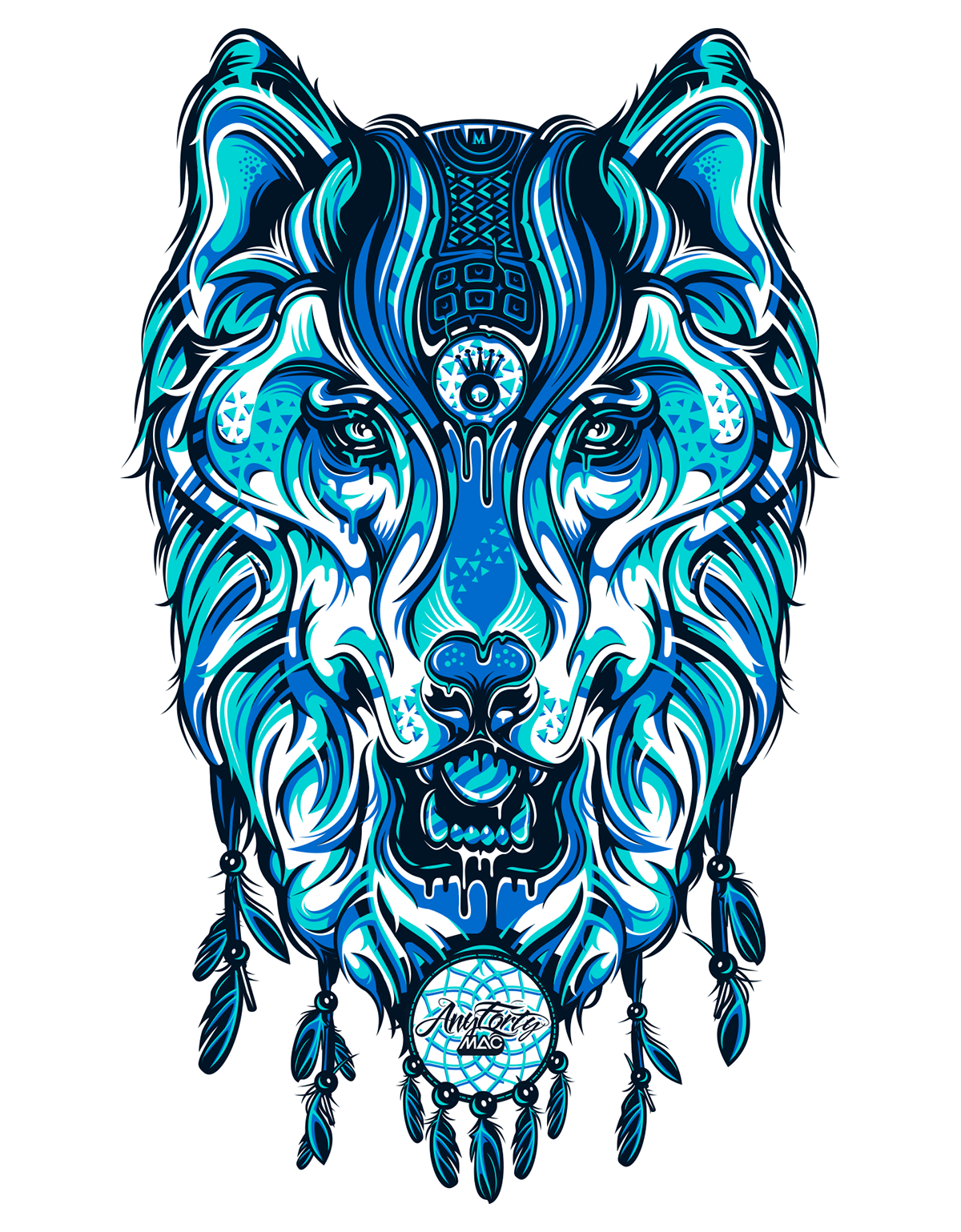 Anyforty Clothing brand Collaboration art artist lion wolf pride screen print printed garment