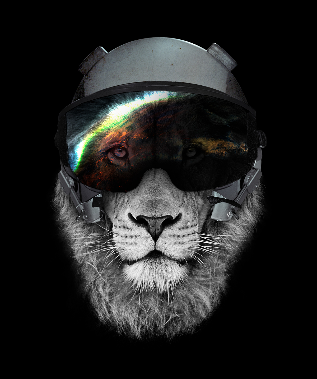 photoshop lion Pilot Helmet animal wacom anthro anthropomorph Anthropomorphism