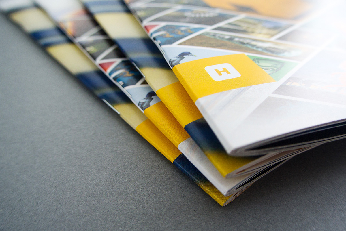 herring design Promotion Booklet saddle stitch books yellow Share your story houston texas internship