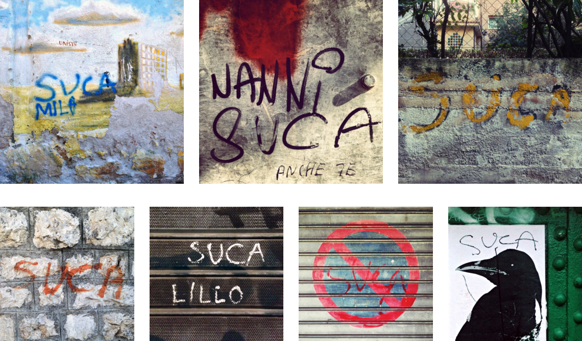 suca suca forte 800A insult Palermo sicily walls spray writings