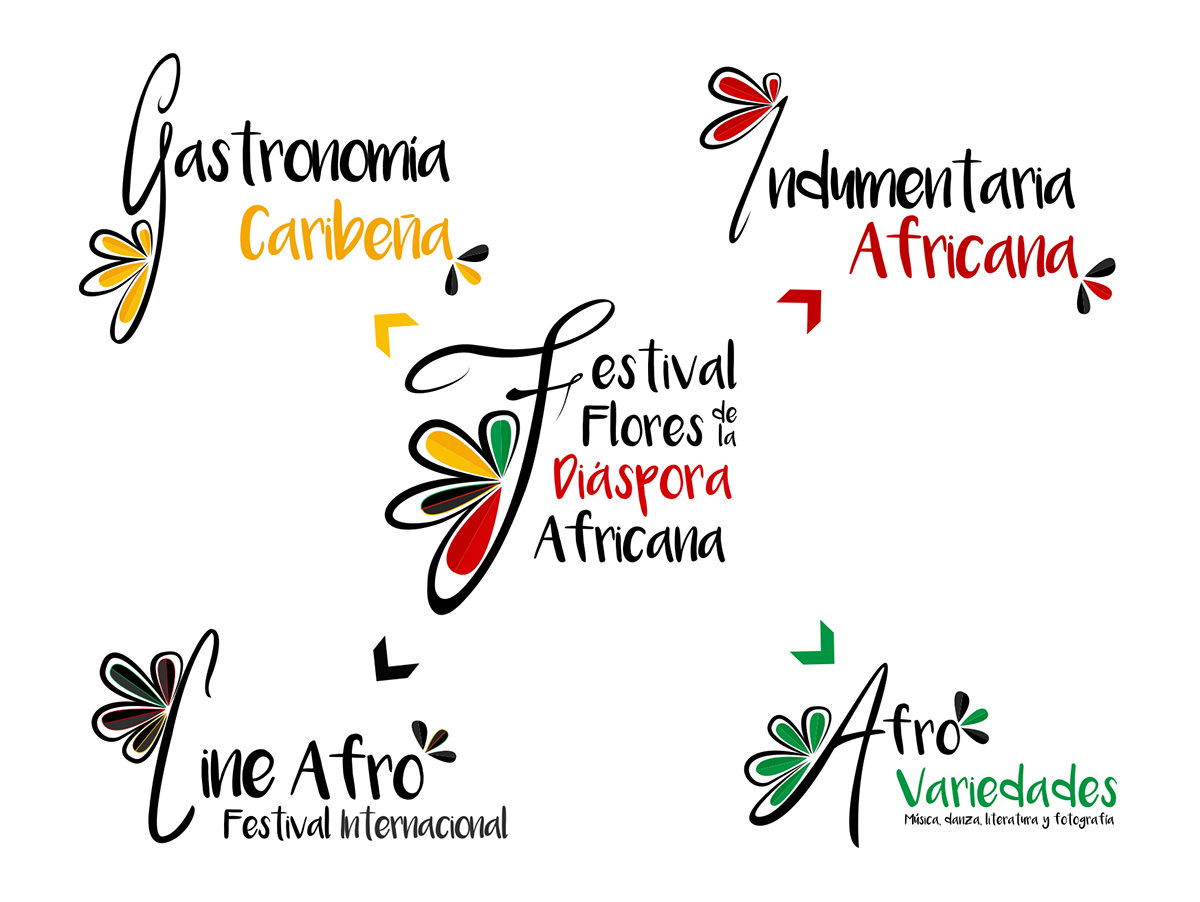 festival Flores africana cine movie lettering ILLUSTRATION  diaspora dashiki