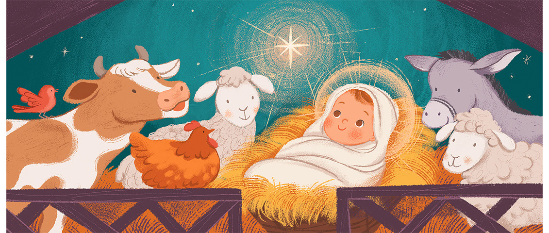 children's book Christmas ILLUSTRATION  nativity