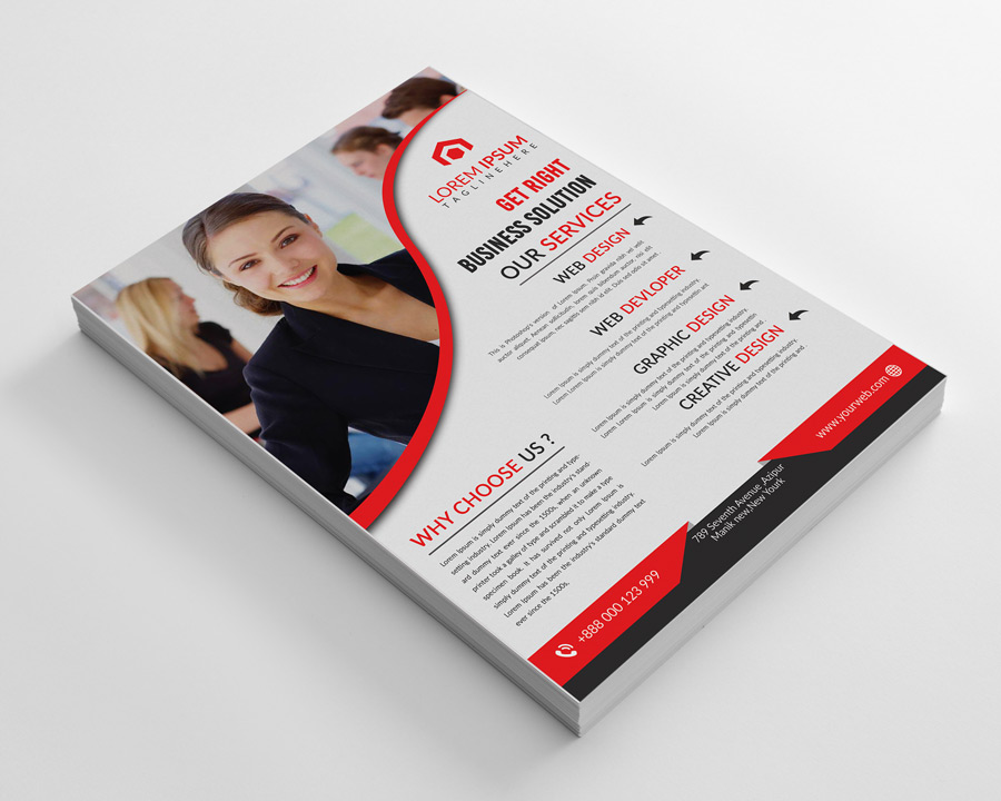ad advert advertisement agency flyer agency publisher agent black blue Clean Design