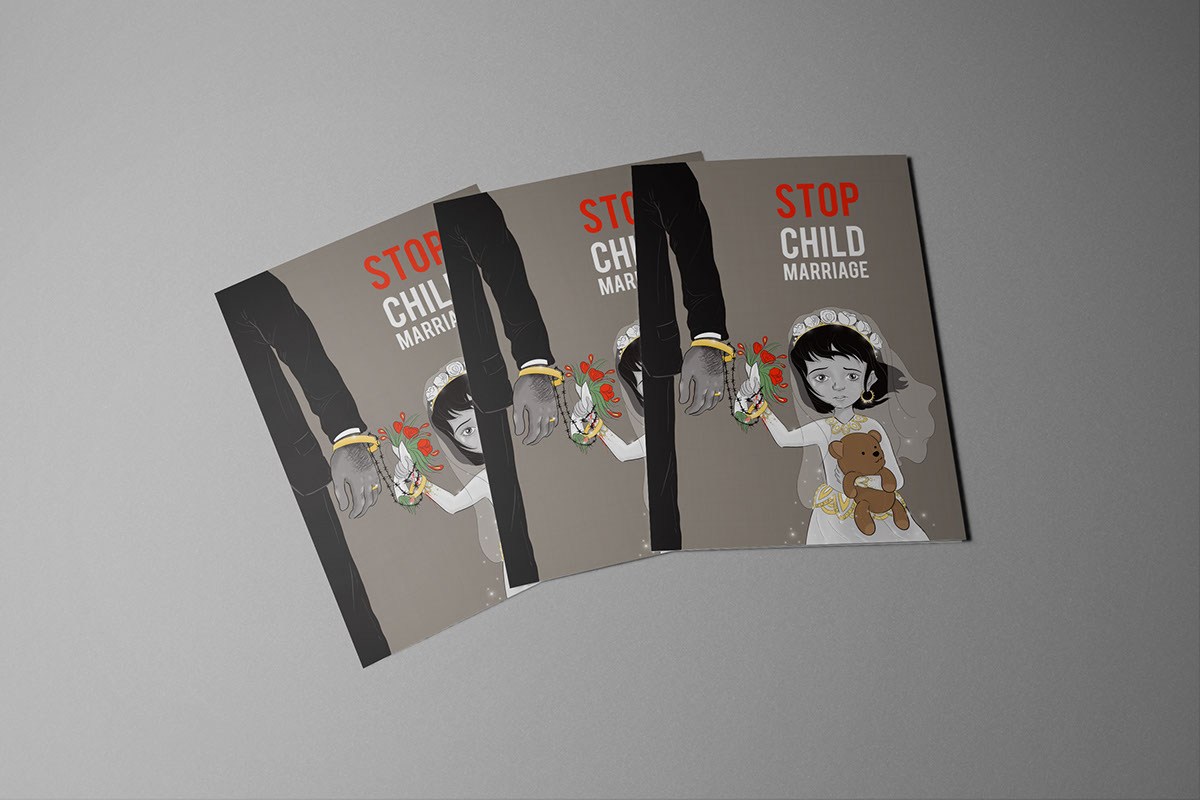 Humanitarian awareness raising UNHCR graphic design  ILLUSTRATION  poster leaflet Refugees child marriage
