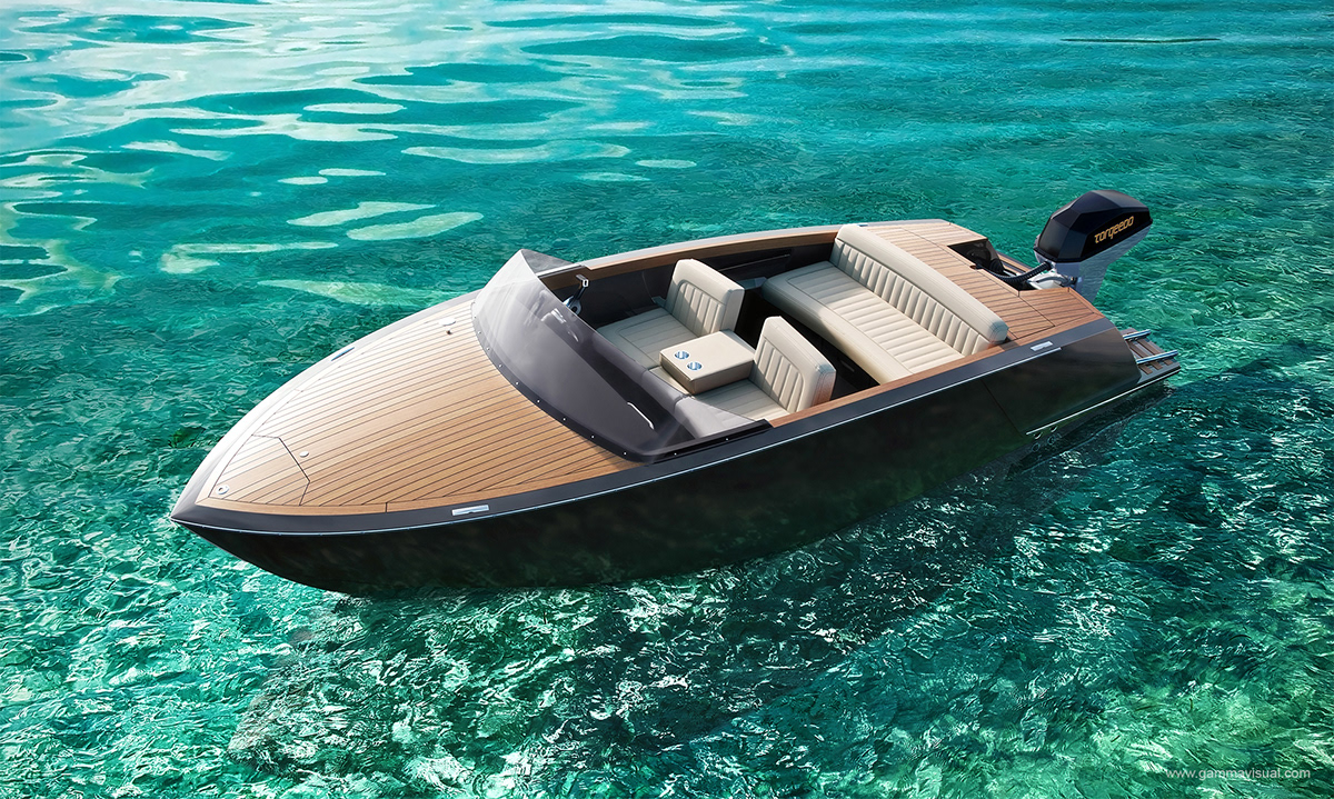 3ds max boat hallstatt lake marketing   motorboat Renderig visualization vray yacht