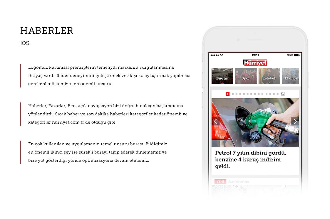 hurriyet uygulamalar uygulama app ios android haber news newspaper ux