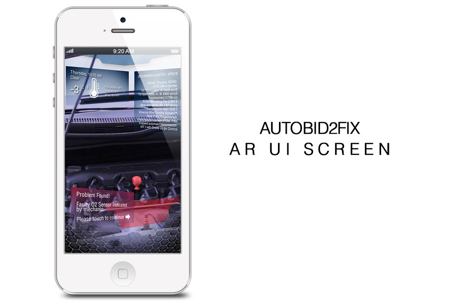 ux automotive   augmented reality UI iphone app