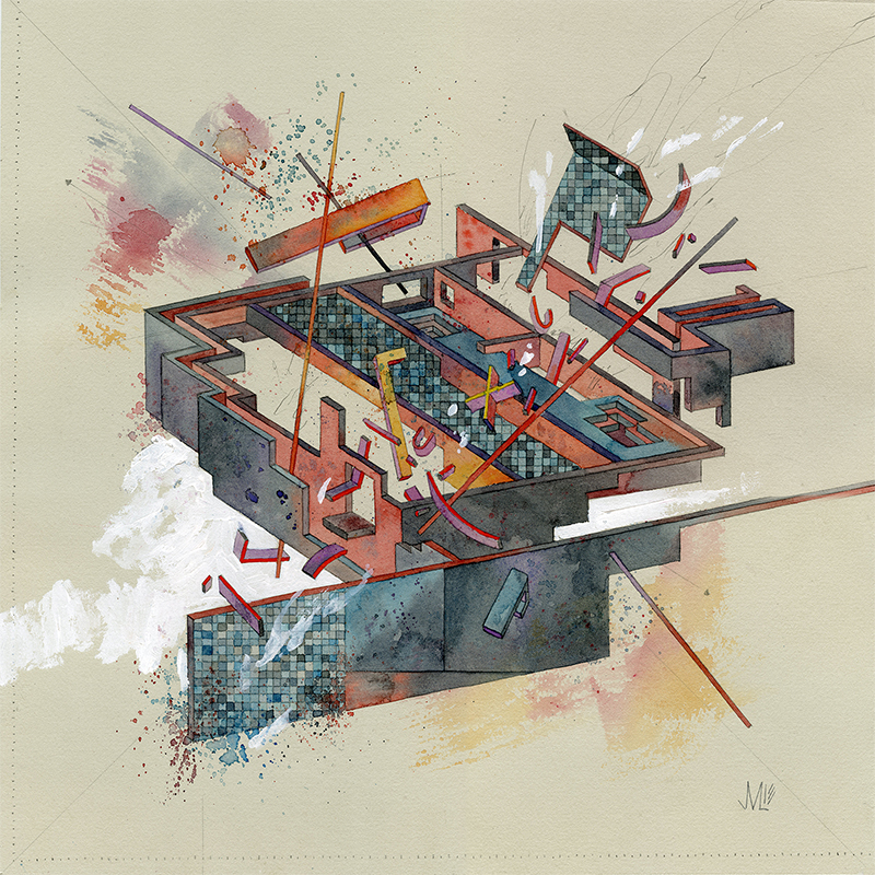 El Lissitzky vkhutemas Suprematism constructivism watercolor geometric spatial jacob van loon