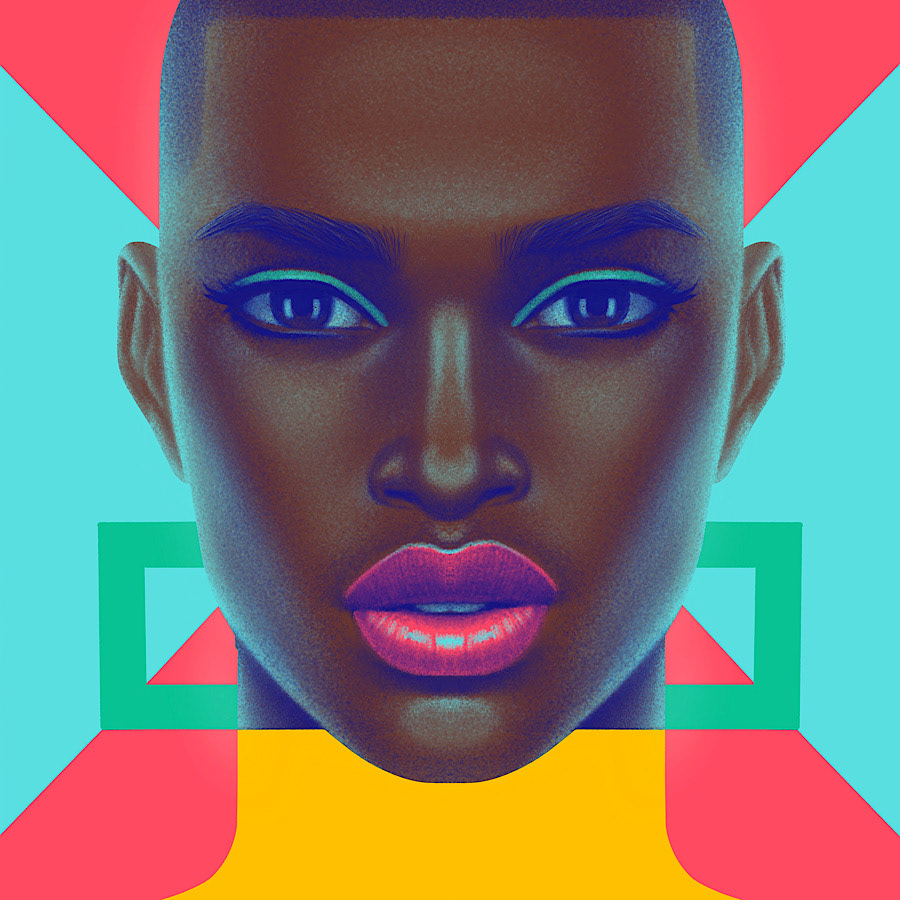 80s 90s art bold color Geometrical pop Pop Art portrait shapes symmetrical