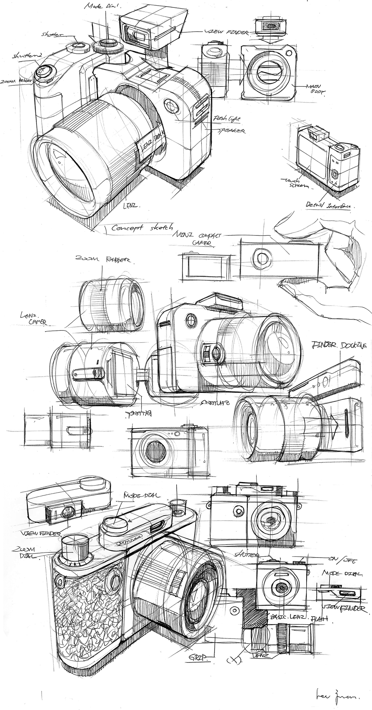 camera design sketch concept Drawing 