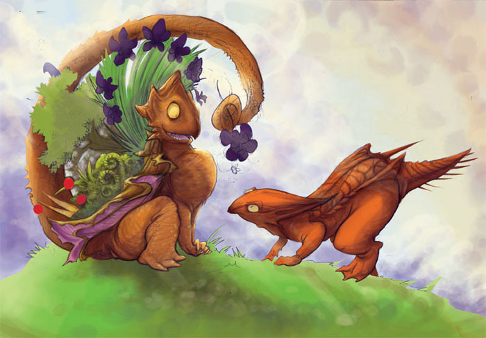 Dinosaur  creature design  concept illustration World Building preproduction  monster  fantasy  fairytale  animals