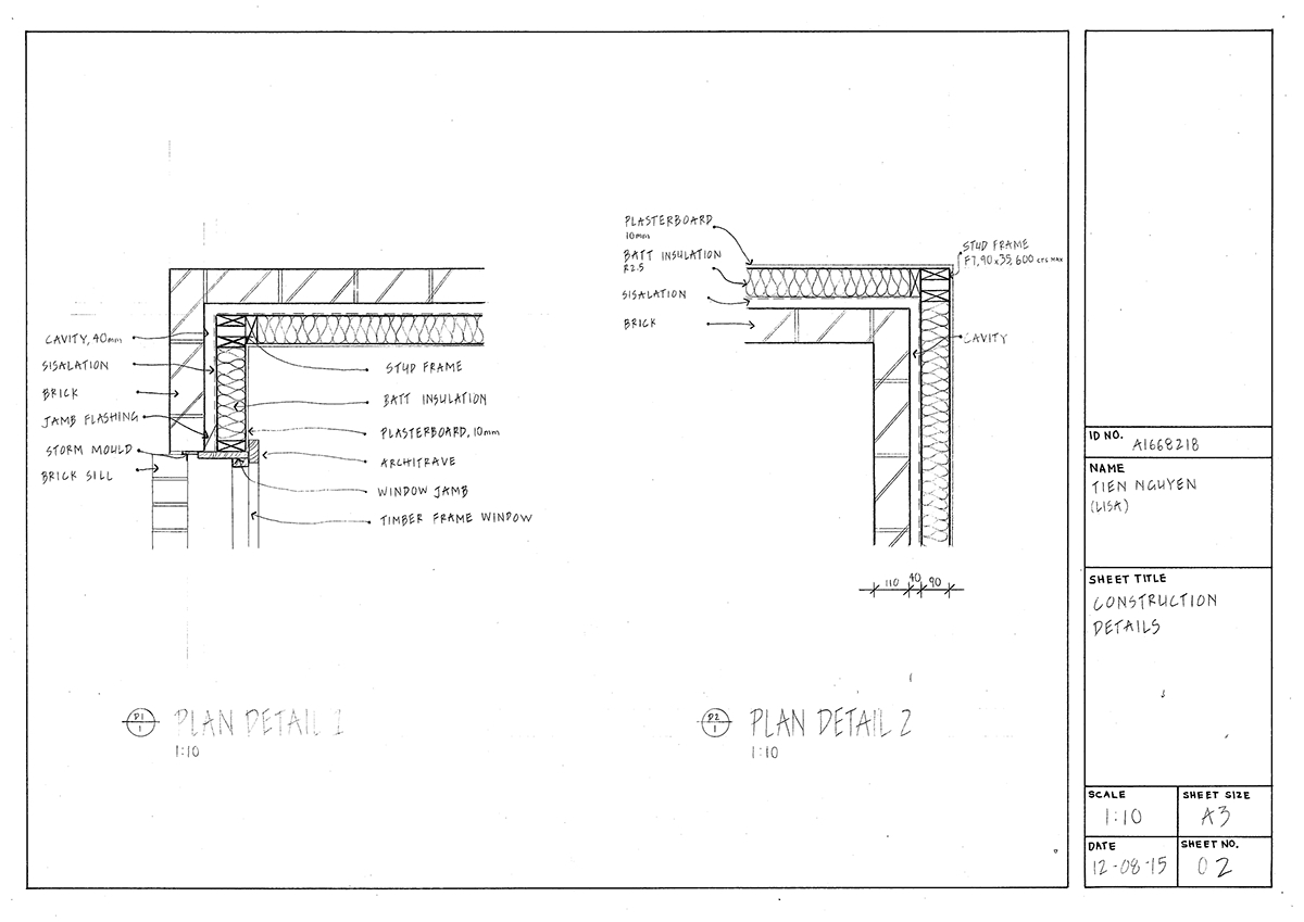 Single Story Brick Veneer Plan Details on Behance