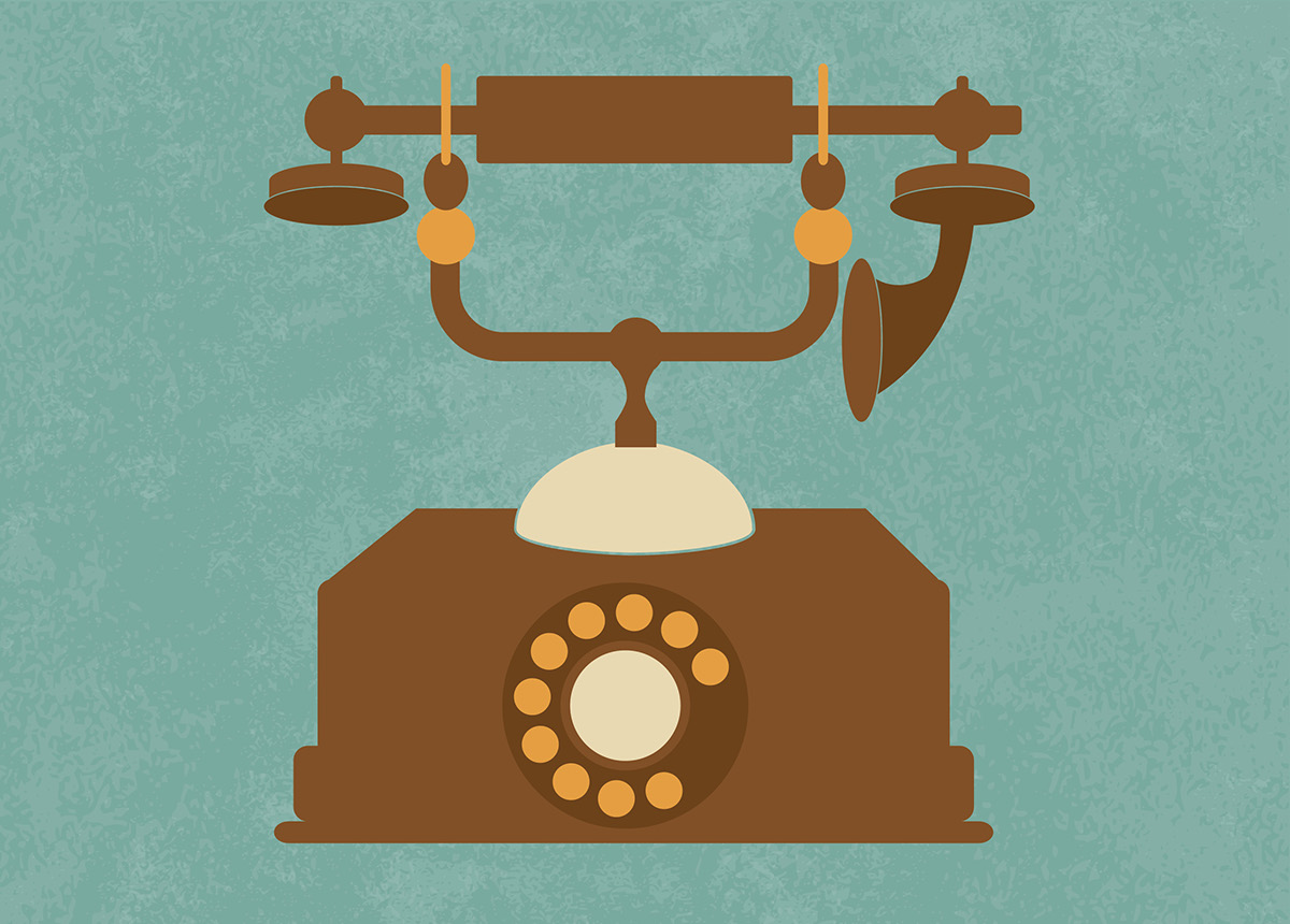 phone old Retro vintage style telephone Multimedia  Analogue handle Office grunge vintage Icon design vector Classic
