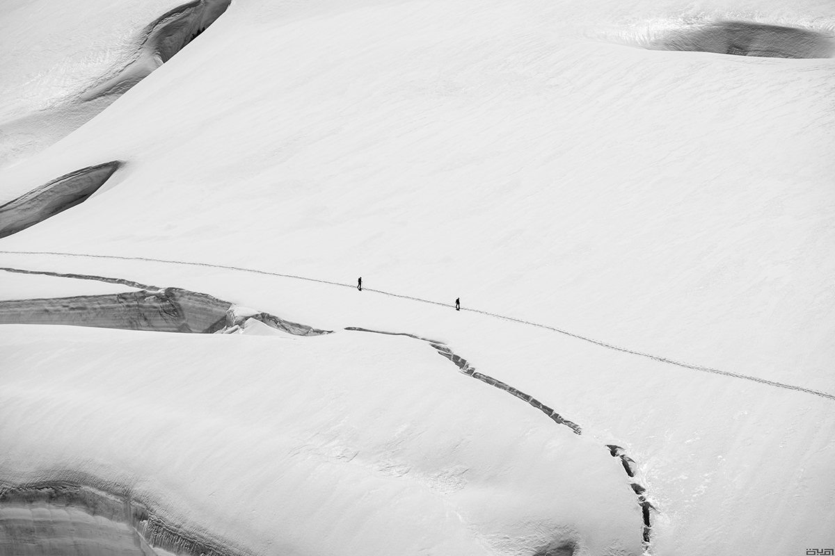 Hike hikers mountain snow Switzerland top of europe