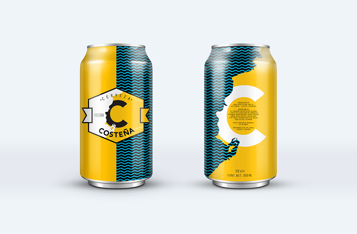 beer cerveza land sea logo can Label Coast branding  Packaging