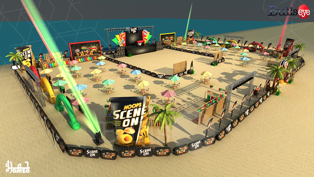 scene on beach Event Beach Event party beach party snacks chips