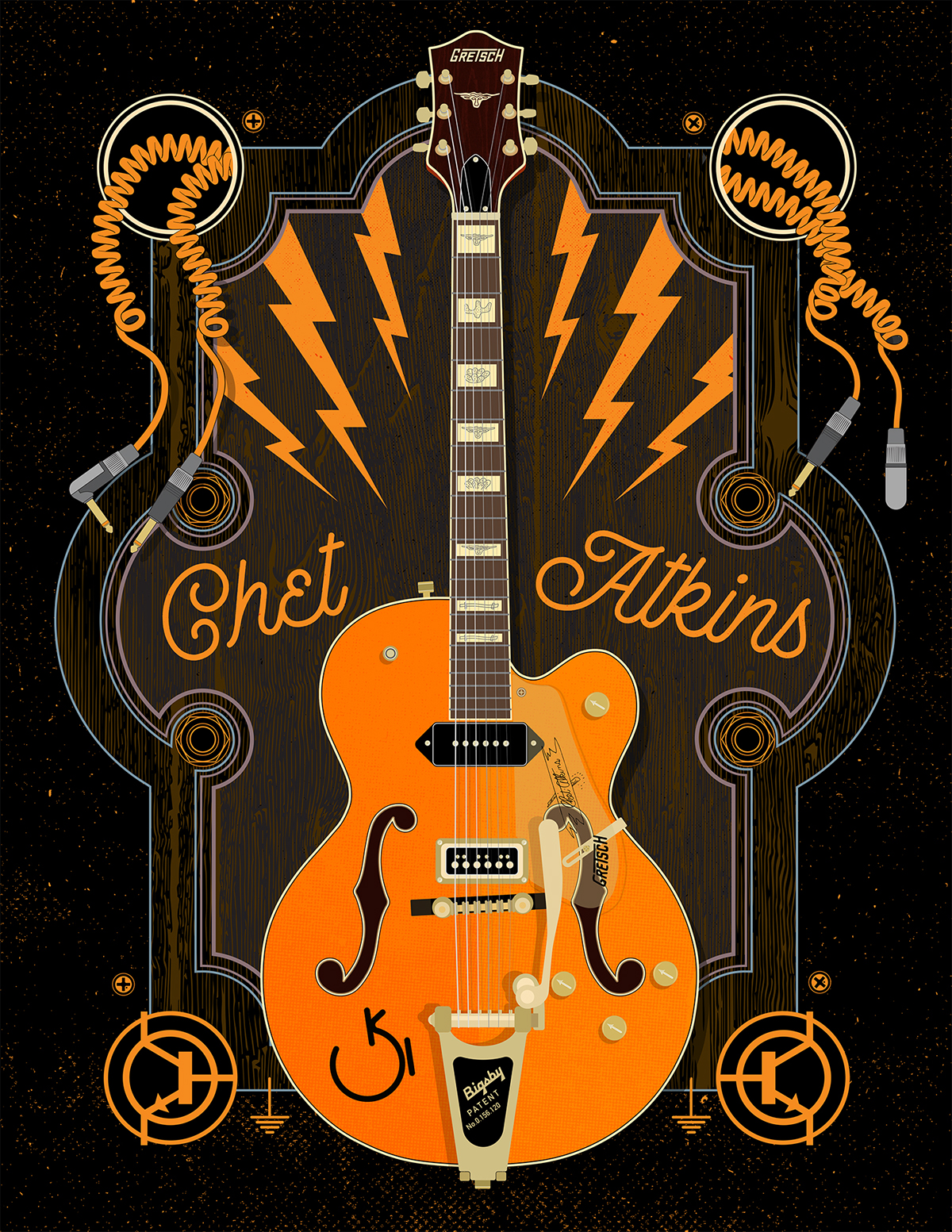Jazz Guitar fender jaguar guitar poster shoe gaze stoner rock Gibson 335