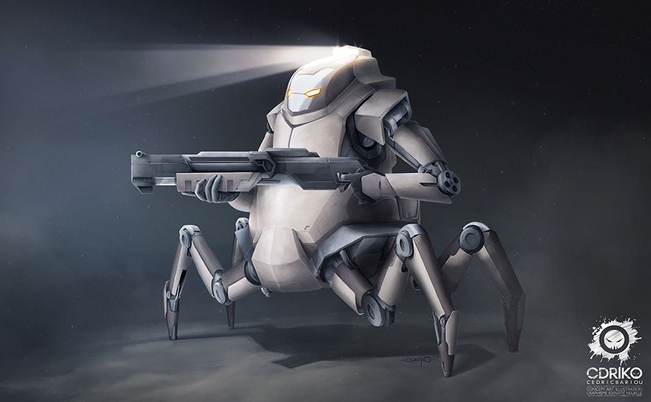 cdriko Armor robot exosquelette paint digital paint sci-fi Cyborg mechanical mécanique war armor machine