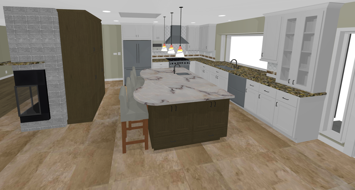 kitchen remodel Kitchen Renovation 3D Rendering 3D Drawing design kitchen design