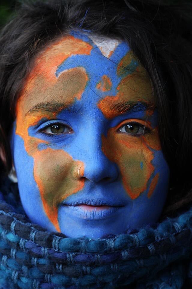 climate change face paint the world world