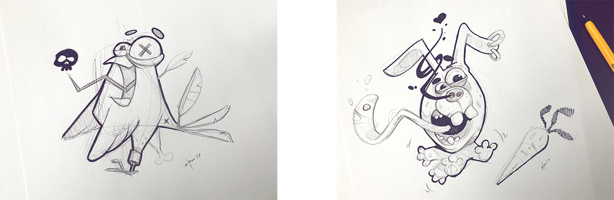 Fun characterdesign art process 3D sketch dribbble dove rabbit Rooster