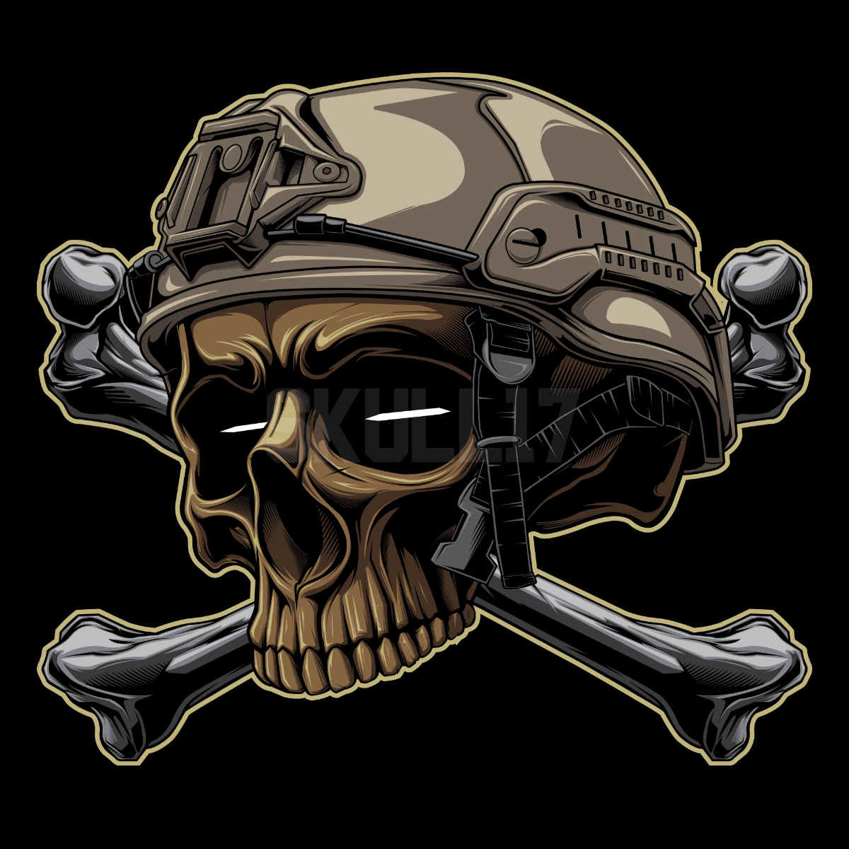 army bone darkart HorrorArt ILLUSTRATION  logo militar skull soldiers vector