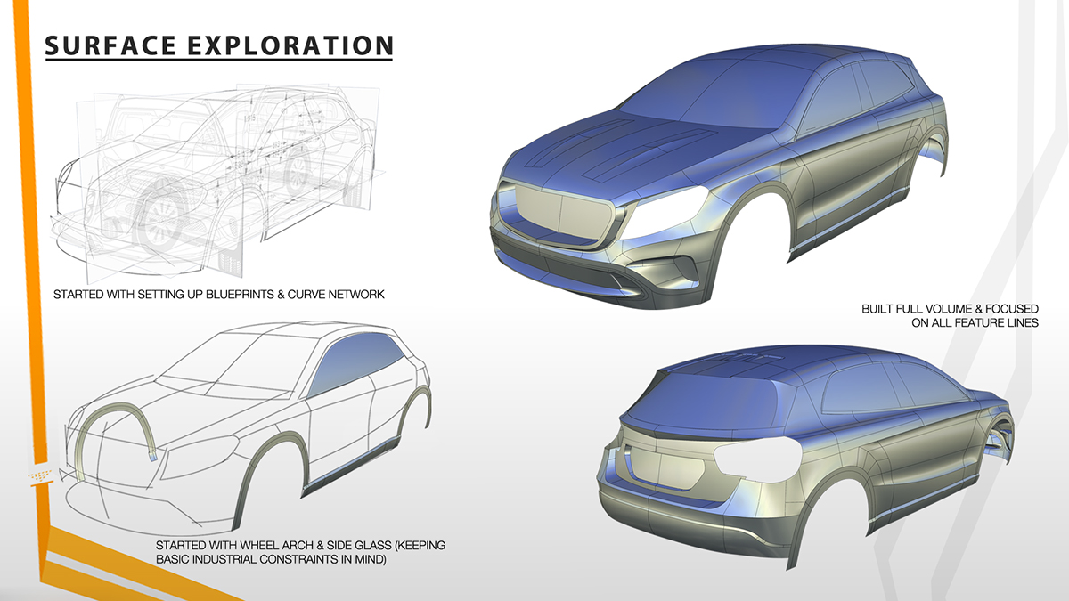 portfolio digital design digital design portfolio alias automotive Sudhanhsu Pal ISD Mercedes Benz GLA Porsche Xenophya cagiva Hero jaguar tata modeling visualization