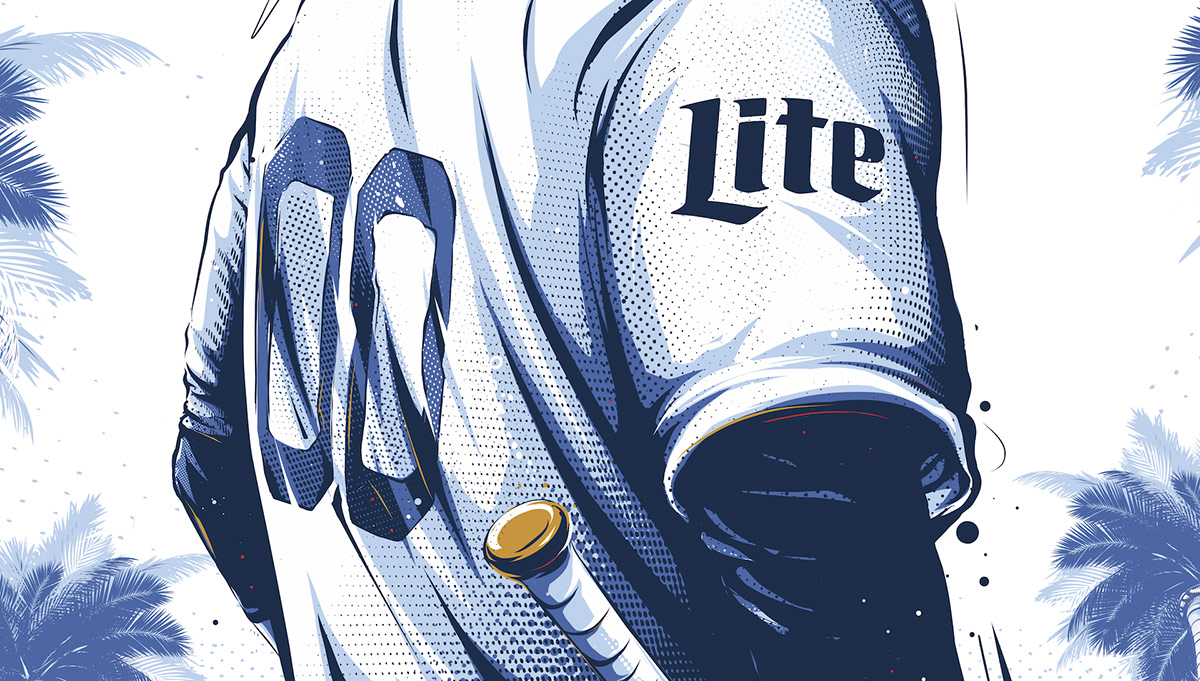 miller beer baseball mlb dodgers sport ILLUSTRATION  Drawing  Advertising  vectors