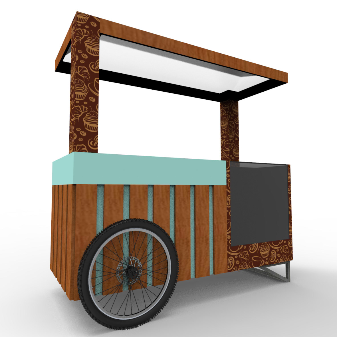 3D cafe Coffee design diseño keyshot punto de venta SketchUP Stand vray