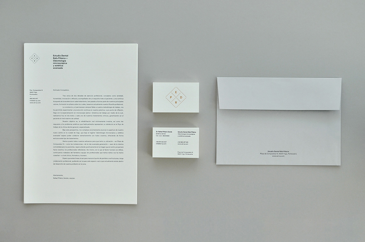 brand identity dental clinic branding print letterpress gold foil colorplan Retail design Signage