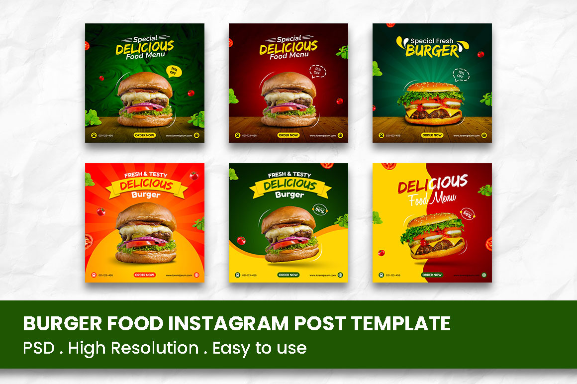 Advertising  burger Fast food Food  Instagram Post marketing   promotional design Social Media Banner social media marketing Social media post