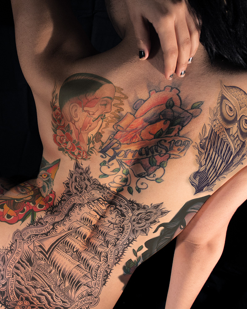 displacement body Landscape blending texture tattoo