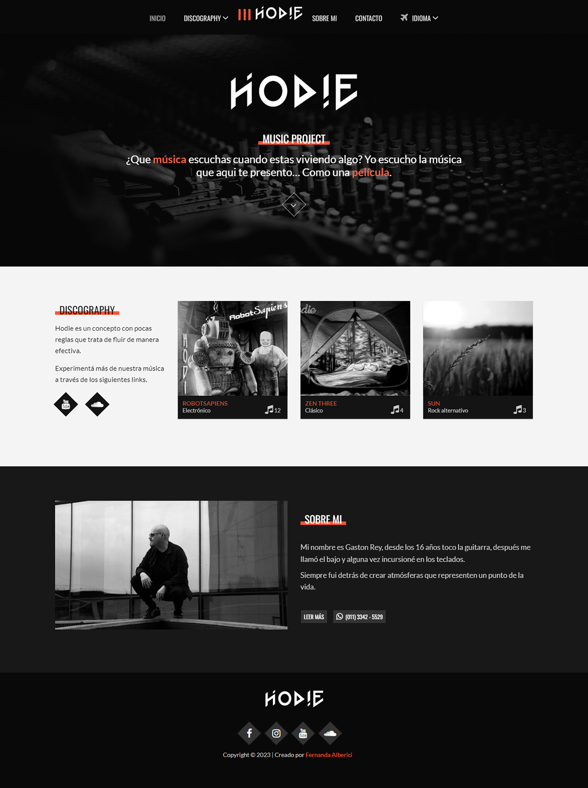 Diseño web responsive boostrap HTML Website Web Design  Logo Design Graphic Designer Brand Design Music Website css