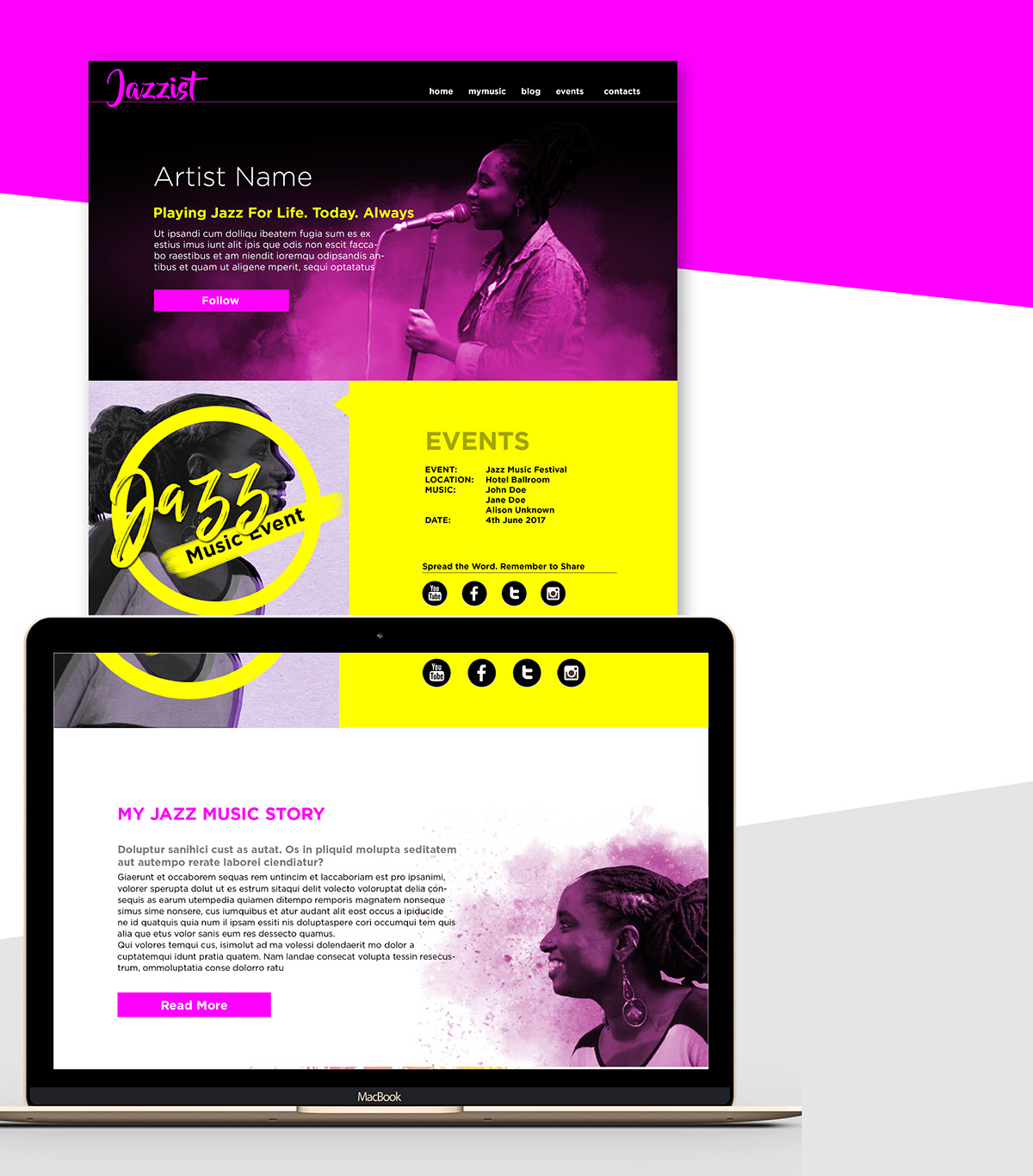 Web Design  jazz music graphic design  interaction