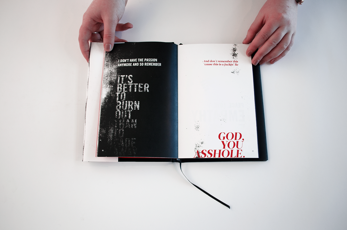 book design kurt cobain Suicide Note nirvana letter GD2015