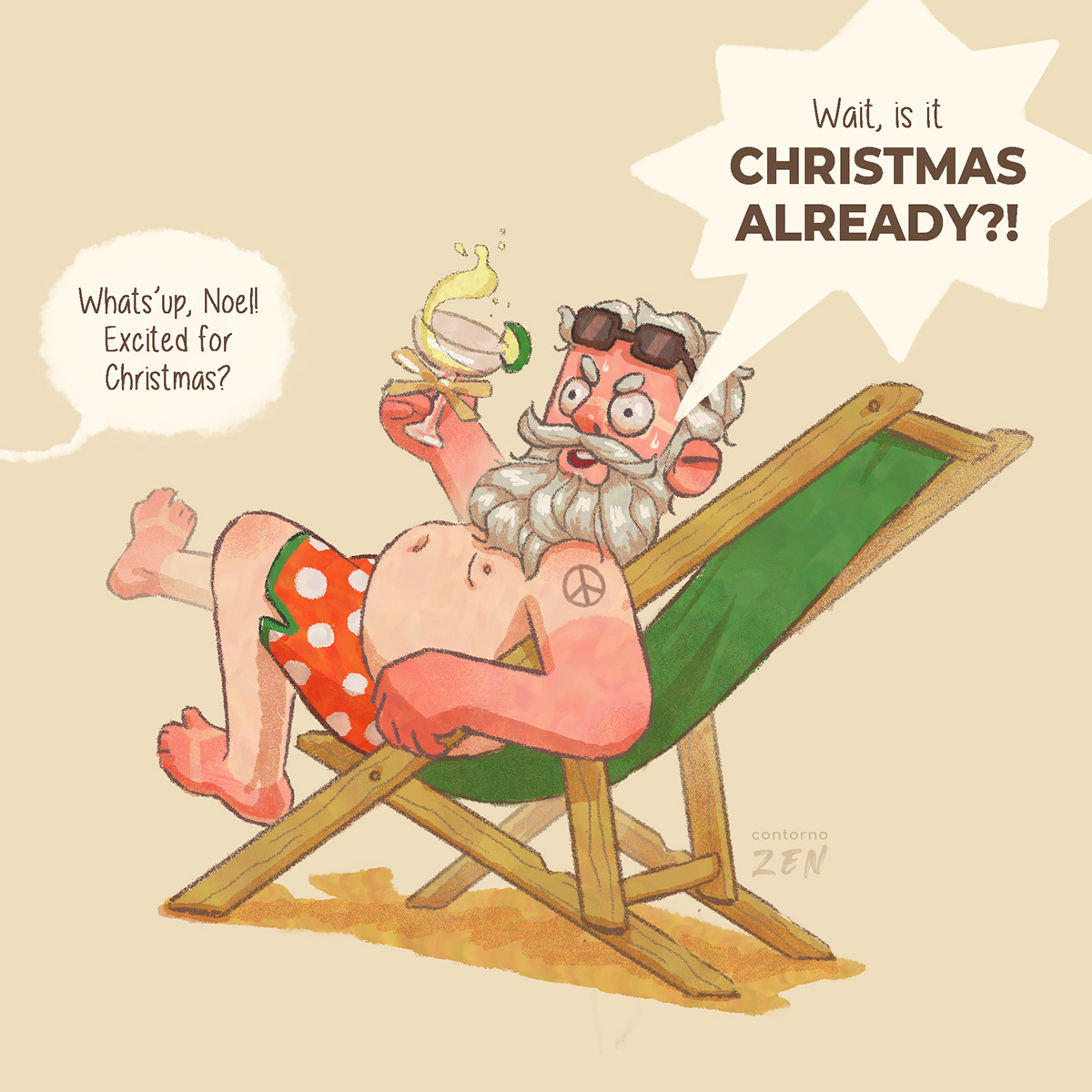 santa Santa Claus xmas Christmas Holiday cartoon digital illustration digital painting natal