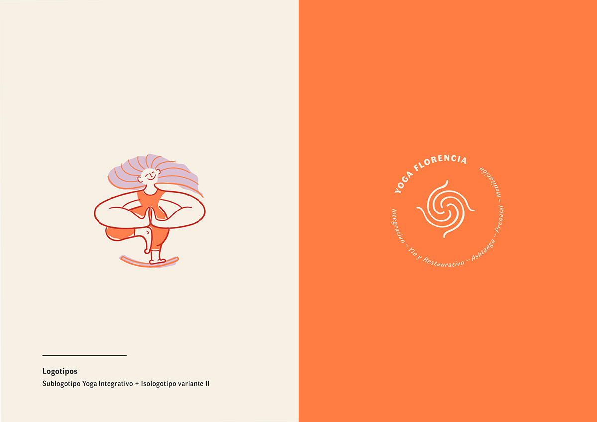 brand identity characters color digital illustration Drawing  ILLUSTRATION  Logo Design visual identity Yoga yoga studio