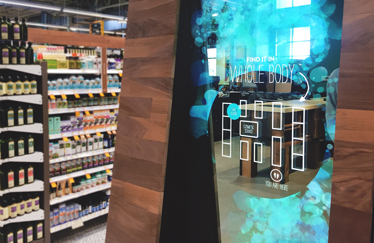 interactive mirror installation Retail Grocery kinect design