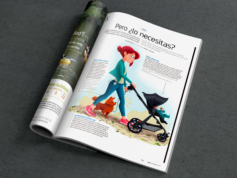 ILLUSTRATION  draw magazine design woman mother Character editorial artwork Technology