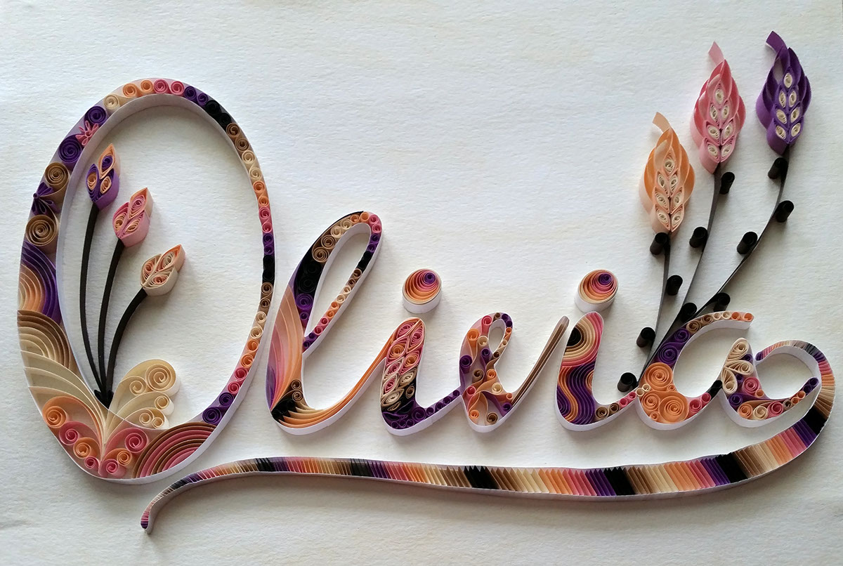 olivia quilling nameplate name plate wall hanging
