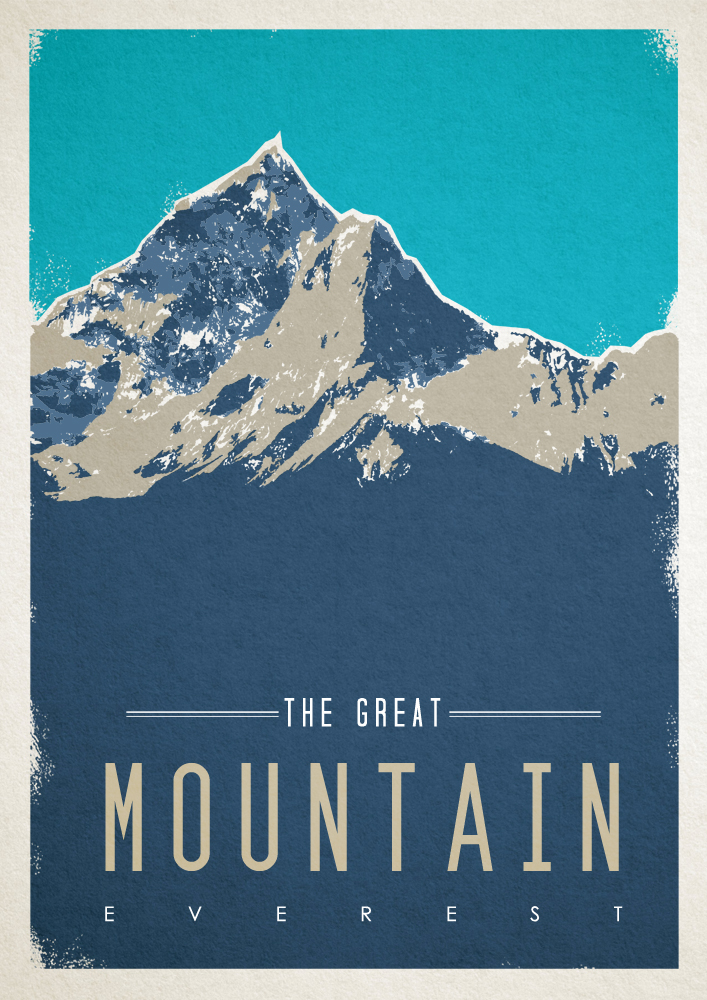 mountain everest poster climbing old poster