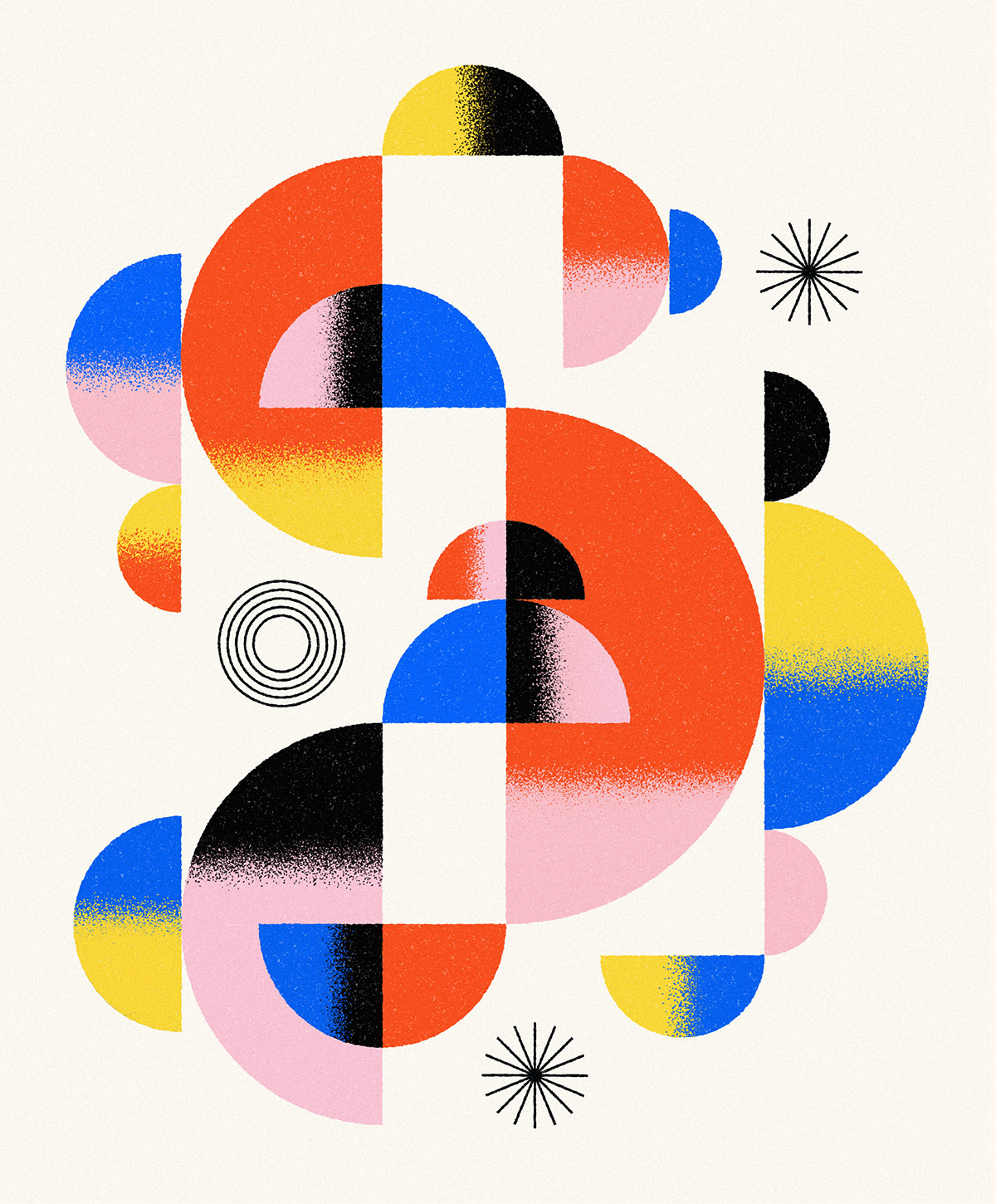 abstract bauhaus Brand Design flat illustration geometric geometry gradient pattern shapes texture