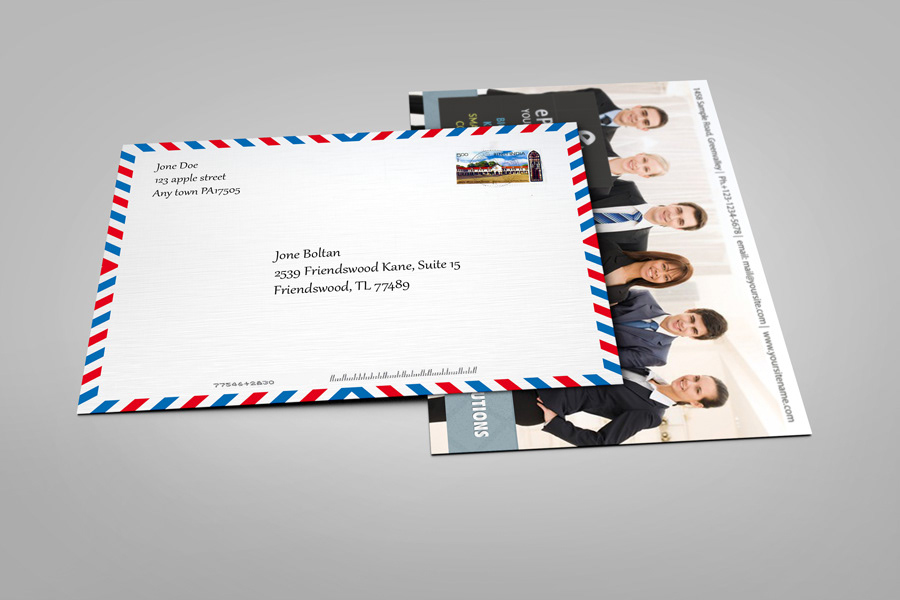 4x6 business communication correspondence delivery design document element envelope letter line mail mailing message mock-up