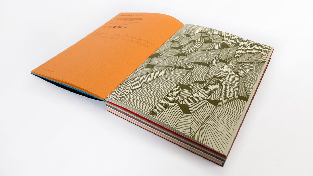 fedrigoni woodstock paper colour notebook patter illustrations Thomas Manss binding